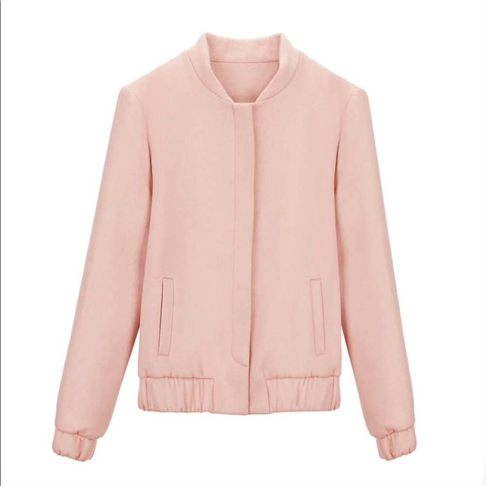 Wool cashmere bomber jacket